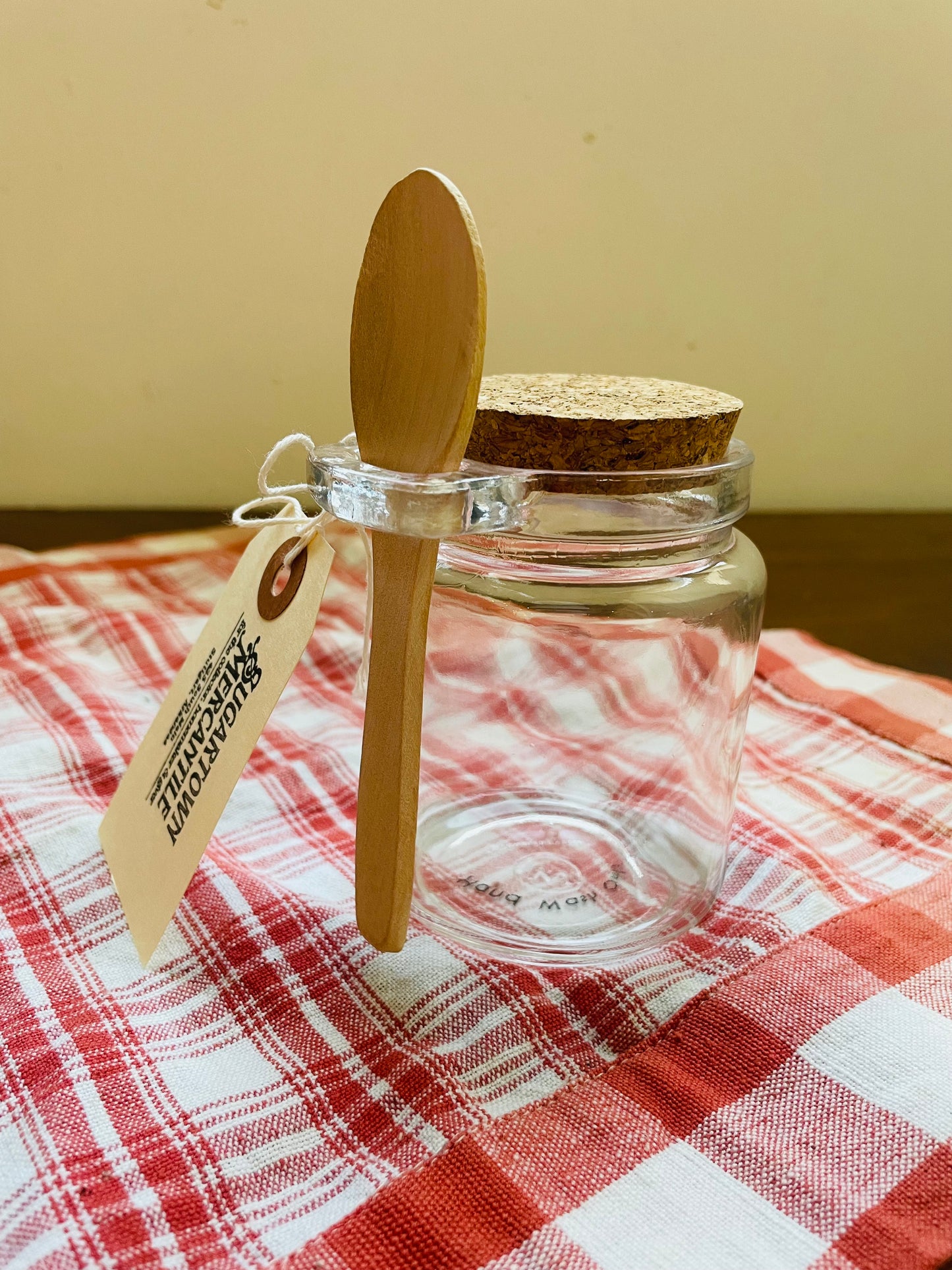 Glass Jar with Cork & Spoon