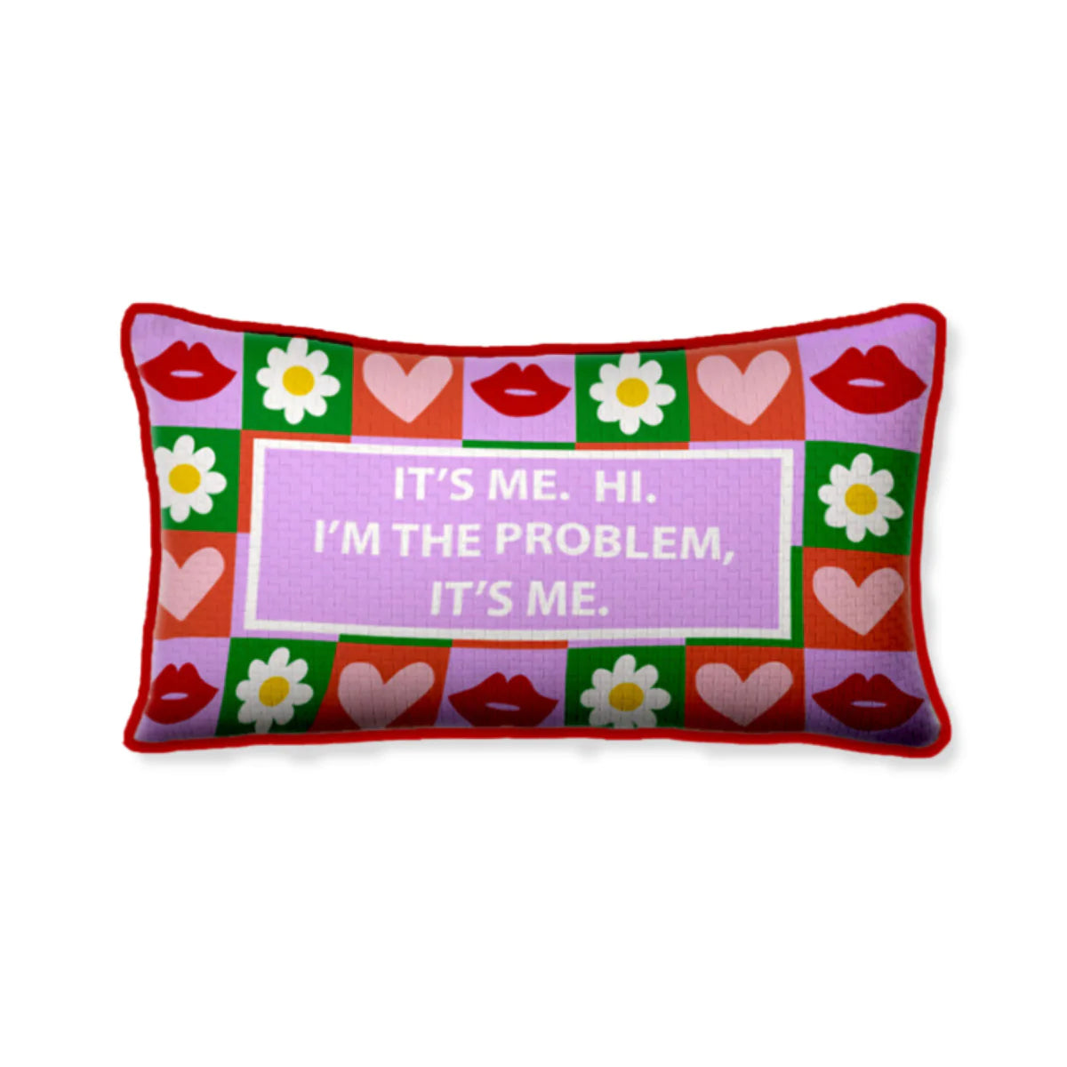 Hi, I'm the Problem Needlepoint Pillow