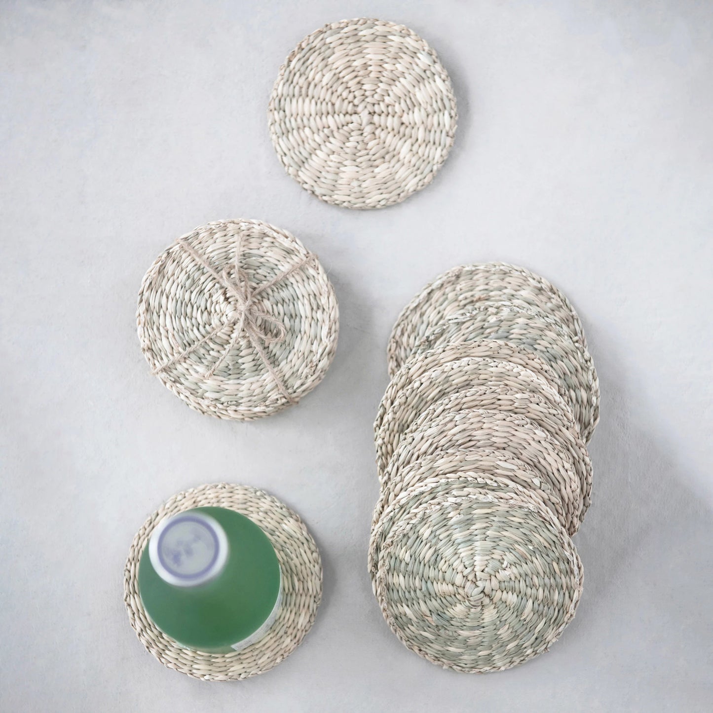 Hand-Woven Seagrass Coasters- Set of 4