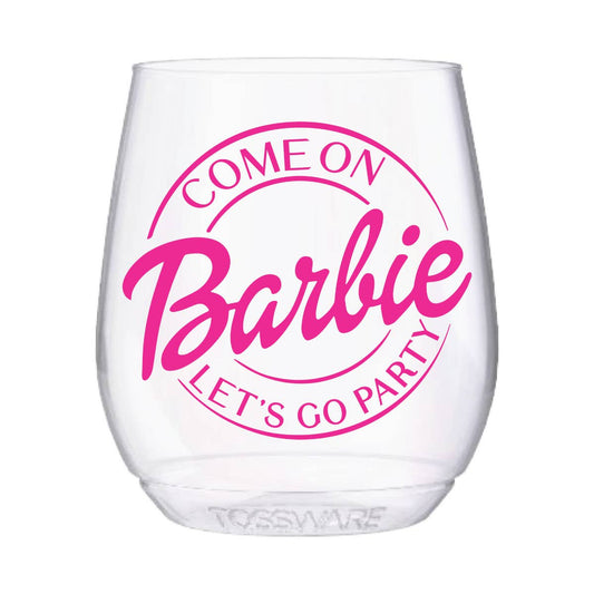 Come on Barbie 14oz Stemless Wine Tossware